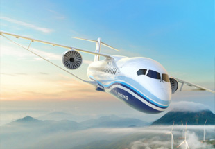 Boeing plane flying