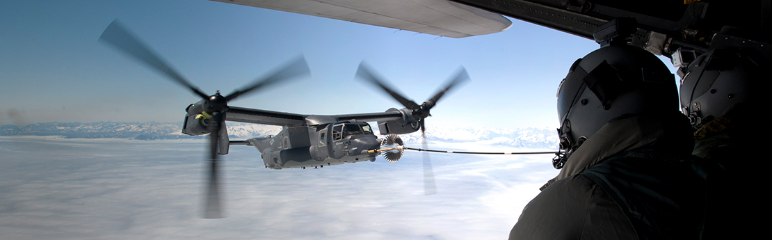V-22 Osprey being refueled in flight